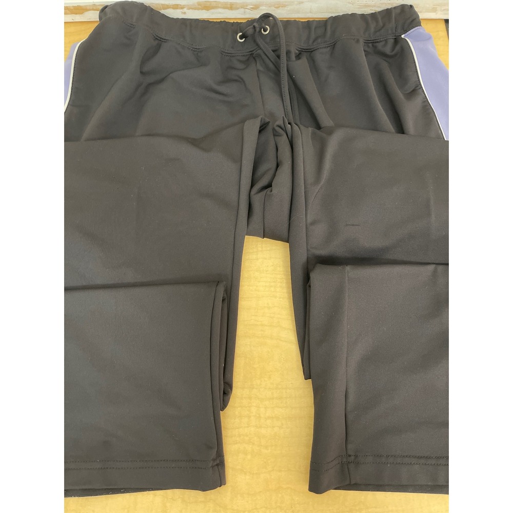 Style & Co Sport Womens 2X Black Lavender Side Stripe Athletic Pants Drawstring